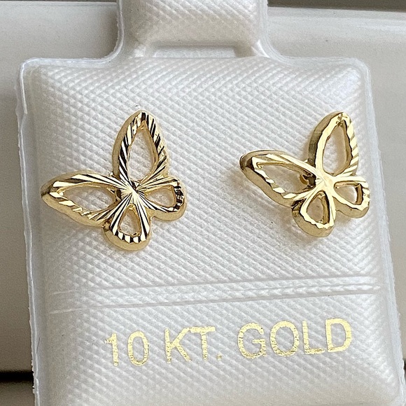 10k Solid Gold Earrings \ Gold Piercing Studs \ Earrings for Babies & Kids - Picture 1 of 13